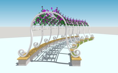 欧式花架草图大师模型，花架sketchup模型下载