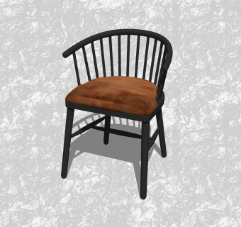 现代实木背靠椅草图大师模型，时尚休闲椅sketchup模型下载