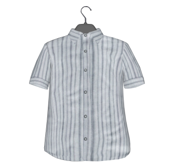 条纹短袖衬衫服饰草图大师模型,服装店衣架su模型下载