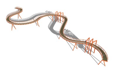 现代蛇形长廊草图大师模型，蛇形长廊sketchup模型下载