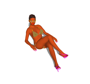 3D泳装人物sketchup模型，人物草图大师模型下载