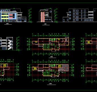 现代整套幼儿园CAD施工图，幼儿园CAD图纸下载