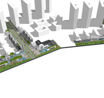 中式造型商业街草图大师模型，商业综合体sketchup模型免费下载