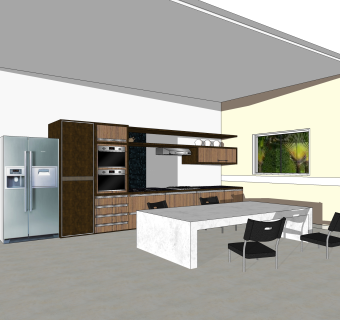 现代橱柜草图大师模型，橱柜sketchup模型下载