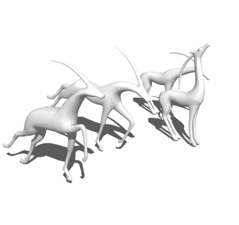 现代雕塑小品独角鹿草图大师模型，雕塑小品独角鹿sketchup模型免费下载
