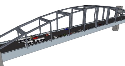 现代公路桥草图大师模型，公路桥su模型下载