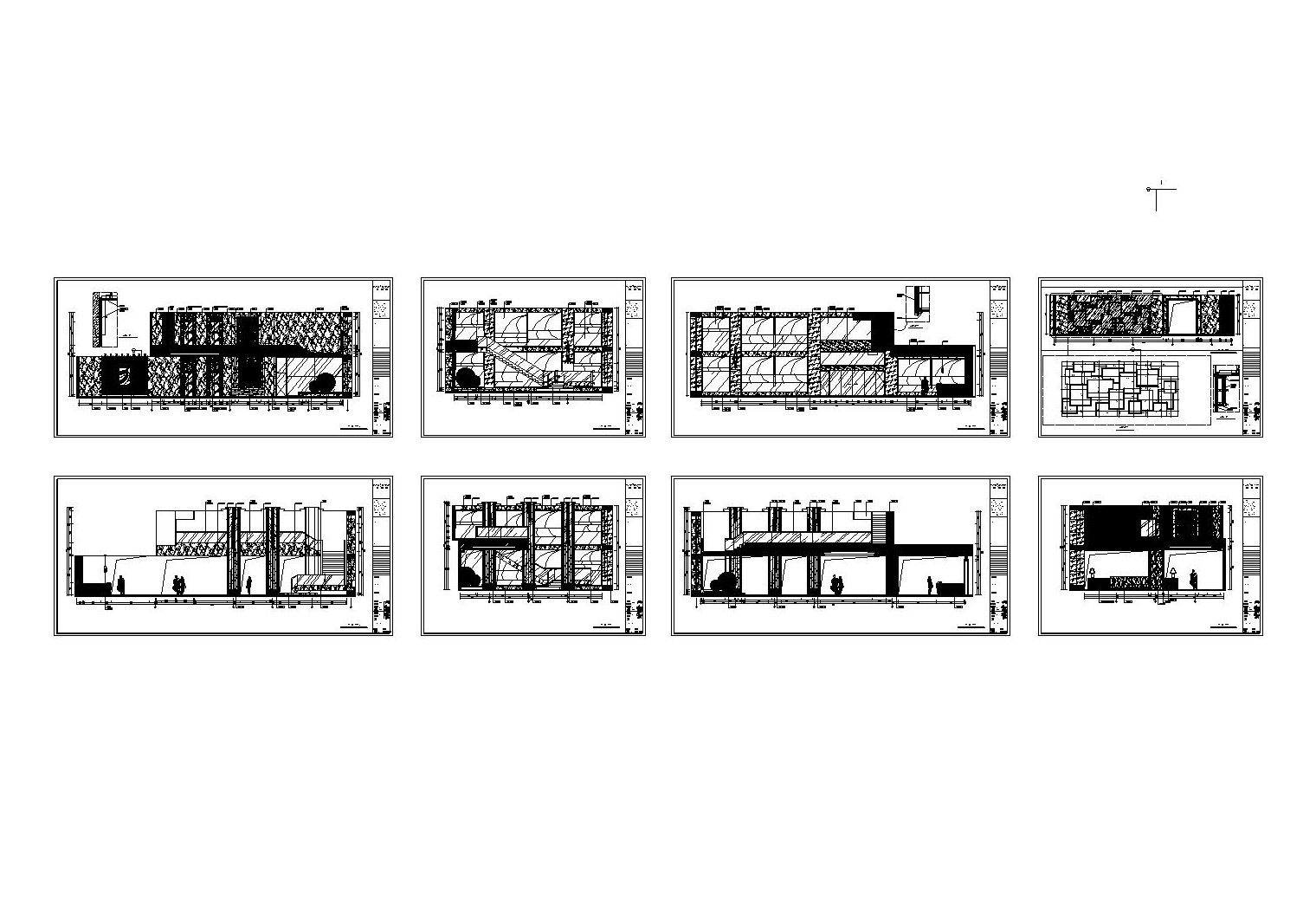 福清卓越大酒店混搭風格cad(含效果圖)cad施工圖全套