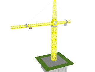 现代大型工用塔吊起重机草图大师模型，工业器材sketchup模型下载