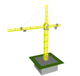 现代大型工用塔吊起重机草图大师模型，工业器材sketchup模型下载