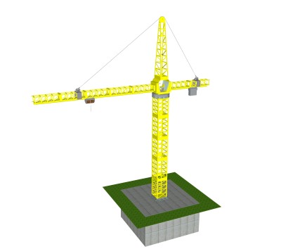 现代大型工用塔吊起重机草图大师模型，工业器材sketchup模型下载