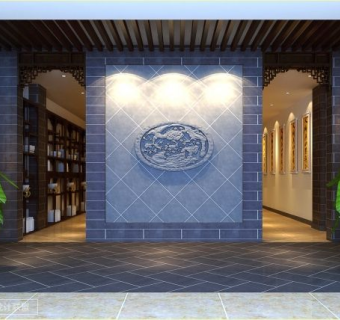 许昌茶社效果图施工图，茶社CAD图纸下载