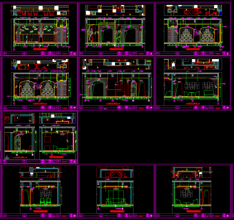 时尚咖啡厅CAD施工图，咖啡厅CAD建筑图纸下载