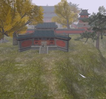 中式寺院草图大师模型，寺院su模型下载