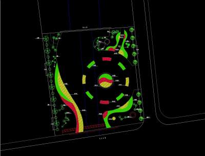 生肖广场绿化平面图，广场绿化cad施工图纸下载