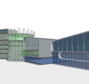 现代办公楼草图大师模型，办公楼sketchup模型免费下载