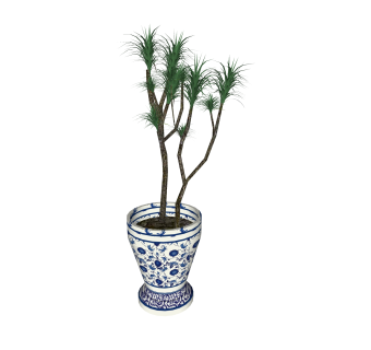 现代室内植物草图大师模型，室内植物SKP模型下载