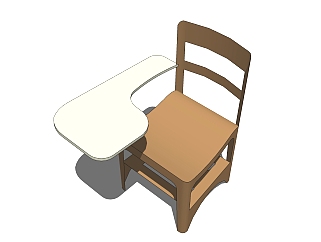 现代卡座 桌椅草图大师模型，椅子sketchup模型下载
