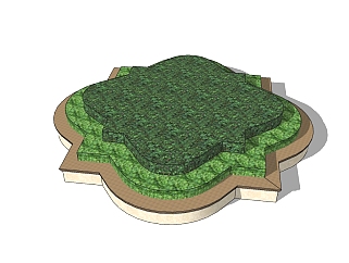 现代<em>圆形</em>树池skp文件免费下载，树池座椅sketchup模型