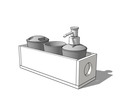 现代洗发水草图大师模型，洗漱用具sketchup模型下载