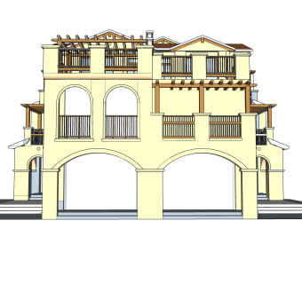 欧式独栋别墅草图大师模型，sketchup别墅su模型下载