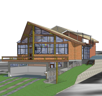 现代独栋别墅草图大师模型下载，别墅外观sketchup模型分享