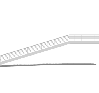 现代钢结构单跑楼梯草图大师模型，钢结构单跑楼梯sketchup模型免费下载