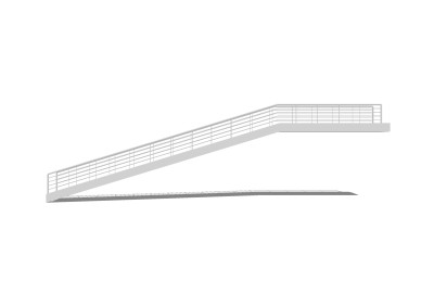 现代钢结构单跑楼梯草图大师模型，钢结构单跑楼梯sketchup模型免费下载