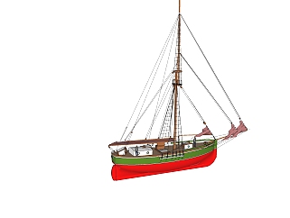 现代<em>帆船</em>草图大师模型，船SU模型下载