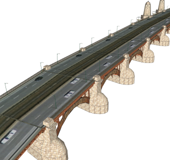 现代桥梁草图大师模型下载，sketchup桥梁su模型分享