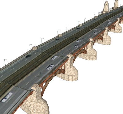 现代桥梁草图大师模型下载，sketchup桥梁su模型分享