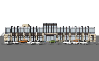 现代商业会所草图大师模型，商业综合体sketchup模型免费下载