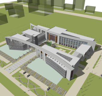 现代办公楼草图大师模型，办公楼sketchup模型免费下载