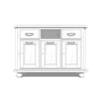 现代简约边柜草图大师模型，边柜SKP模型