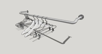 现代衣架草图大师模型，衣架SU模型下载