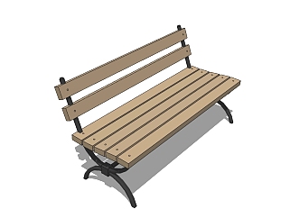 公园椅skp文件下载，户外椅sketchup模型下载