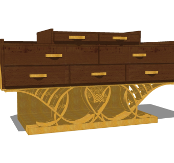 现代实木玄关柜草图大师模型，玄关柜sketchup模型下载