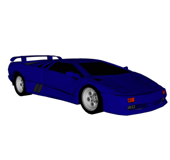 现代跑车免费su模型，现代跑车skp模型，草图大师模型素材下载