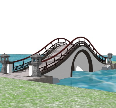拱桥草图大师模型下载，sketchup拱桥模型分享