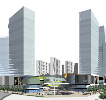 现代高层办公楼草图大师模型，高层办公楼sketchup模型免费下载