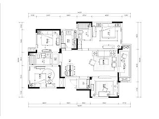 欧式四室两厅140㎡家装施工图CAD图纸dwg文件分享