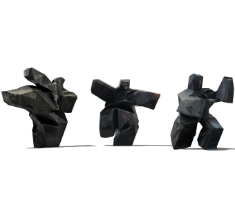 现代抽象人物雕塑su模型,摆件草图大师模型下载