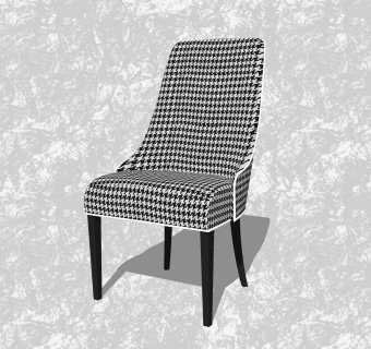  现代椅子草图大师模型，布艺背靠椅su模型下载