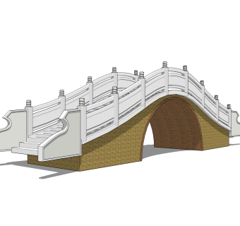 拱桥草图大师模型下载，sketchup拱桥模型分享