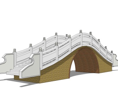 拱桥草图大师模型下载，sketchup拱桥模型分享