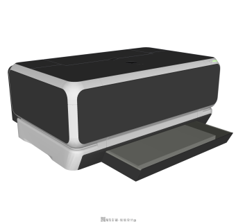 现代简约打印机skp模型，打印机sketchup模型下载