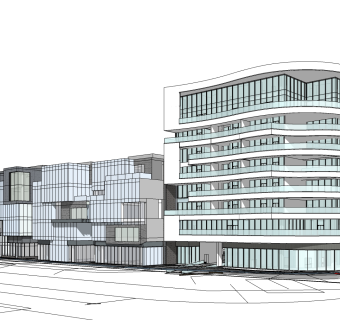 现代办公楼草图大师模型，办公楼sketchup模型免费下载