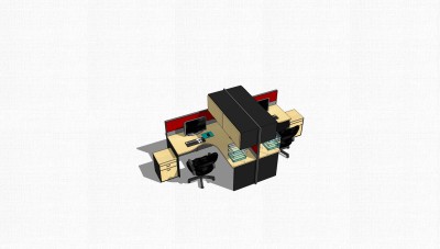 现代办公桌su模型，办工桌sketchup模型下载