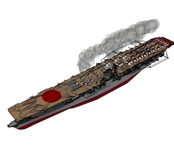 日本翔鹤号航空母舰草图大师模型，航空母舰SU模型下载