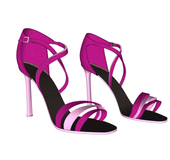 现代细跟高跟鞋草图大师模型,服装店衣架su模型下载