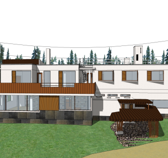 现代风格别墅草图大师模型下载，别墅SKP模型下载